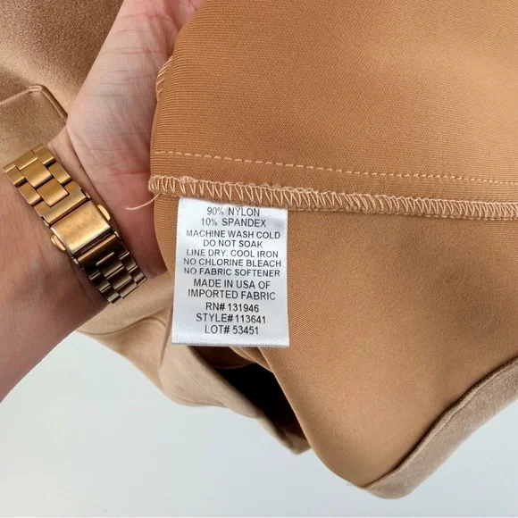 Jude Connally Becky Camel Faux Suede Zip Front Sleeveless Beige Mini Dress - Picture 4 of 5